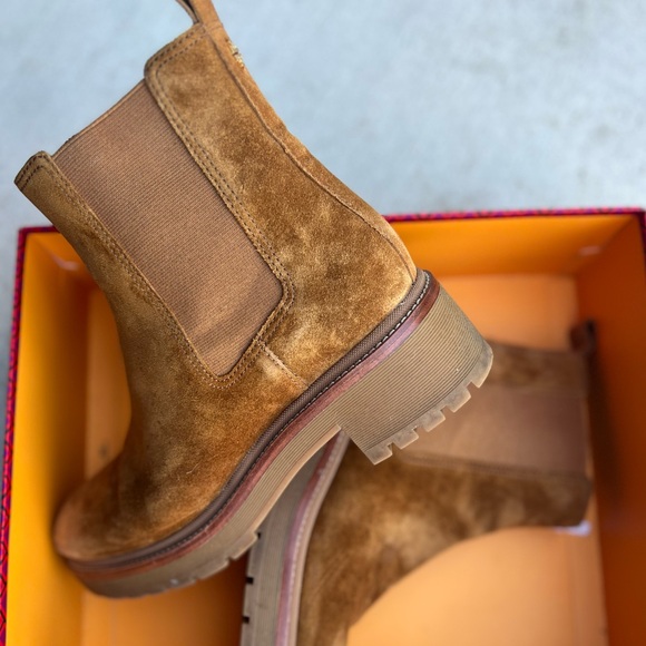 Cognac suede boots TORY Burch - Picture 6 of 8